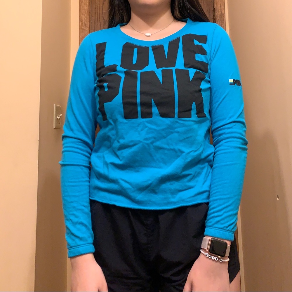 Victoria secret PINK blue long sleeve tee